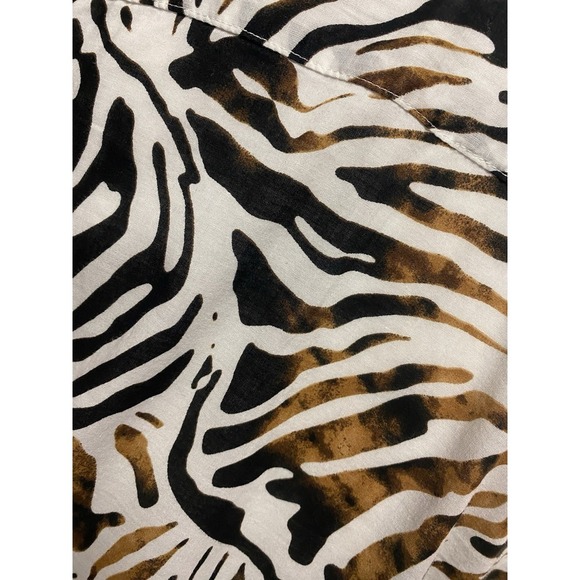 Jones New York Signature Petite Animal Print 3/4 Sleeve Blouse Women's Size PL - Picture 5 of 10